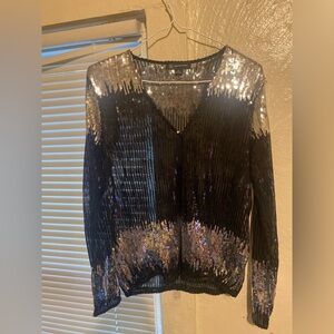 I.N.S International Concepts Long sleeve Sequin shirt